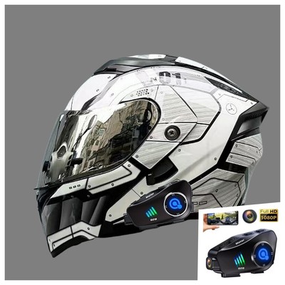 Motorcycle Helmets Bluetooth DOT Action Camera Recorder Modular Motor Helmets