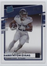 2020 Panini Chronicles Clearly Donruss Rated Rookie Blue /99 Darrynton Evans 3g6