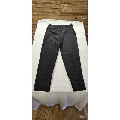 MarlaWynne Flatter Fit Stretch Pants Black Size 12 Side Zip Straight Leg Trouser