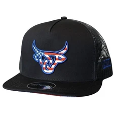 Lost Calf Mens Americalf Flat Bill Adjustable Snapback Cap Hat