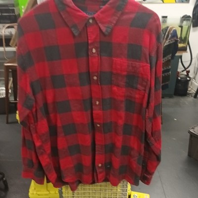 Basic Editions Herren Flanellhemd rot kariert langarm L