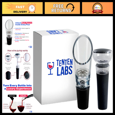 #ad Premium Wine Aerator amp; Pourer Set with Pump Stopper 2 Pack Gift Box Included $29.99