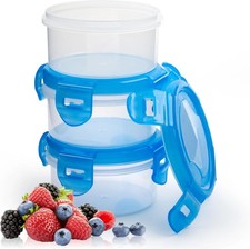 LORD C Food Storage Mini around Containers Small Airtight Plastic Clip Lock Tub