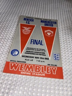 1968 EUROPEAN CUP FINAL PROGRAMME BENFICA V MANCHESTER UNITED 29TH MAY VGC