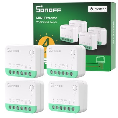 4x SONOFF MINIR4M Matter Smart Switch,Universal DIY Module Smart Home Automation