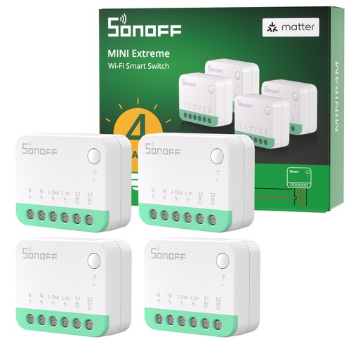 4x SONOFF MINIR4M Matter Smart Switch,Universal DIY Module Smart Home Automation