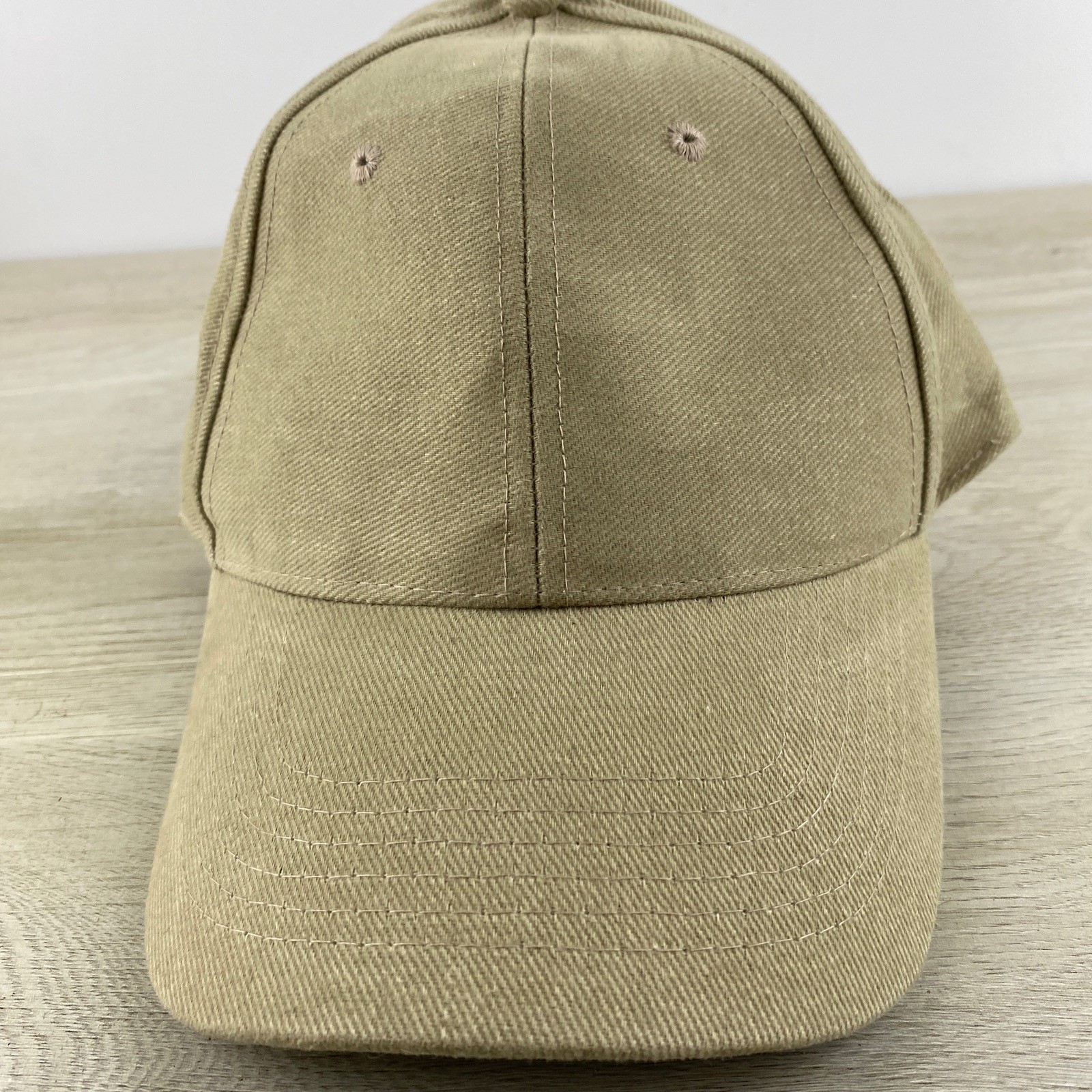Solid Light Tan Hat Beige Hat Adjustable Adult Si… - image 3