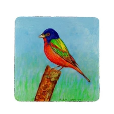 Betsy Drake Painted Bunting Coaster Set of 4