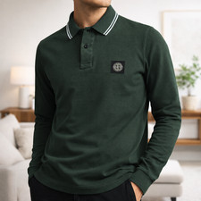 Stone Island Polo Uomo Verde Militare Slim Fit Originale Taglia S Certilogo