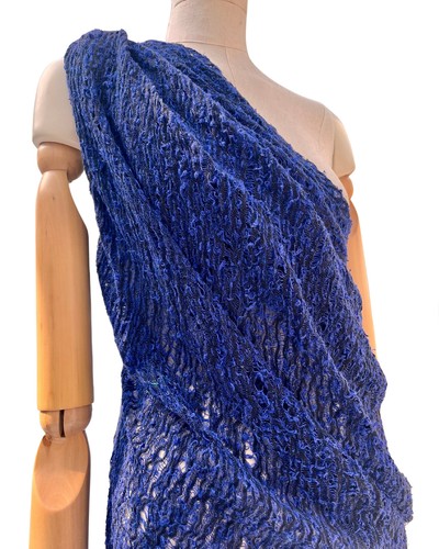 Indigo Blue Unique Natural Fabrics: Sheer, Textured Cotton Linen By 2 Meters. - Picture 2 of 14