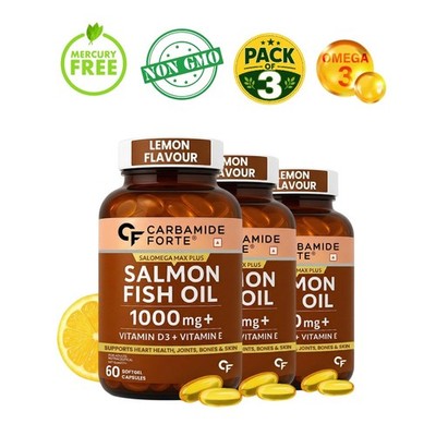 C.arbamide Forte Omega 3 Salmon Fish Oil 1000mg 60Ct Pk3