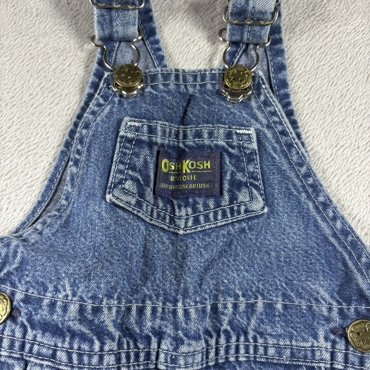 Vintage Oshkosh B'Gosh Overalls Size 18m Denim Blue 90s #2B | eBay
