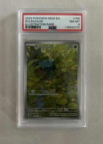 2023 POKEMON MEW EN-151 ILLUSTRATION RARE #166 BULBASAUR PSA 8