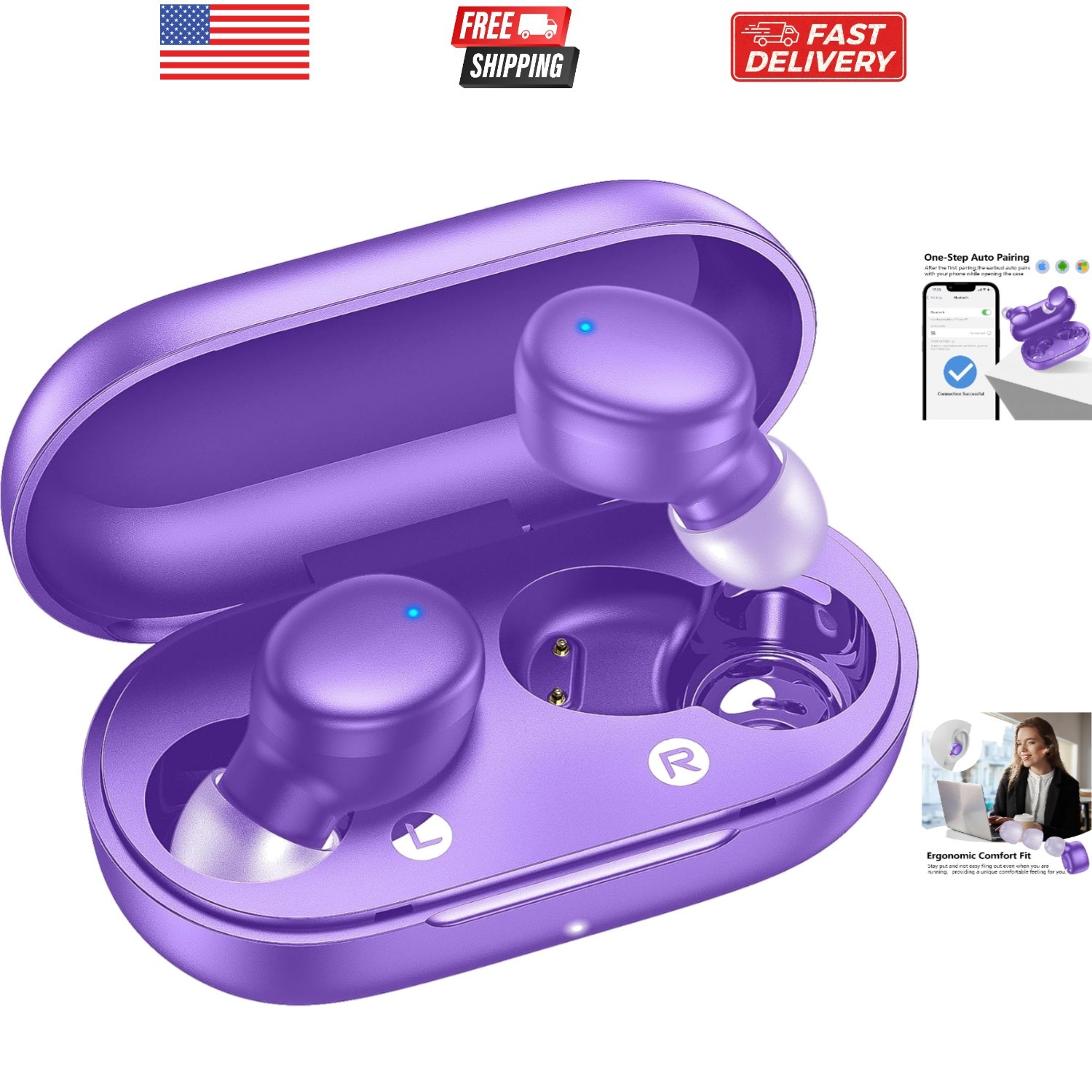 Bluetooth 5.3 In Ear Buds Light Weight Headphones,deep Bass 