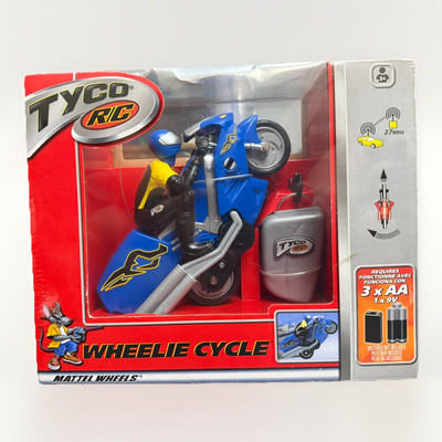 Tyco RC Turbo Pro Wheelie Cycle Radio Controlled Toy Motorcycle Vintage
