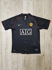 MANCHESTER UNITED 2007 2009 AWAY FOOTBALL SHIRT SOCCER JERSEY BLACK RARE M NIKE