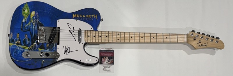 MARTY FRIEDMAN & DAVE ELLEFSON SIGNED RUST IN PEACE GUITAR MEGADETH JSA COA