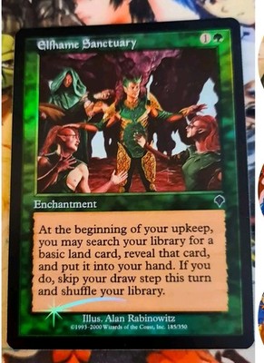 MTG Elfhame Sanctuary Invasion   Nm Foil Magic The Gathering Og Green Card