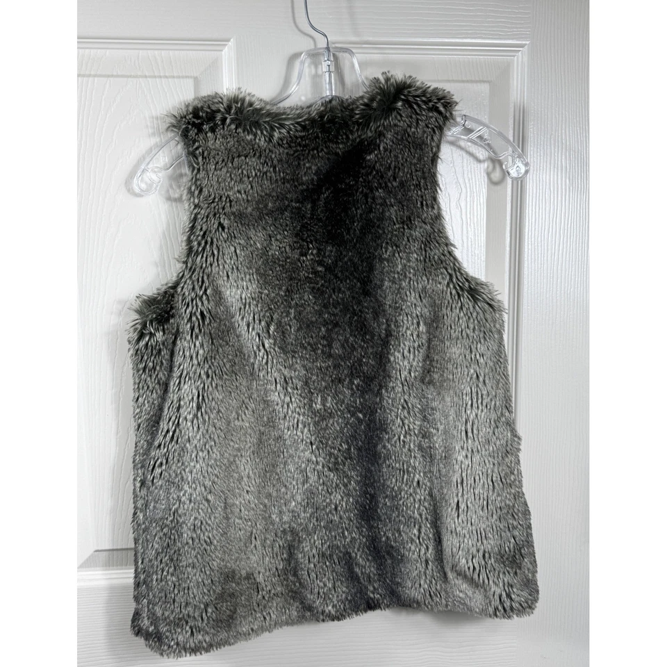 Chaleco de piel sintética Lands' End para niña talla 10-12 sin mangas gris glamuroso niña Foto 2 de 4