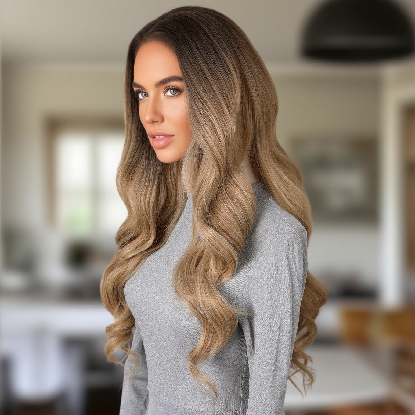 Ombre Brown Blonde Wave Lace Front Wigs 100% Human Hair Wigs for Women