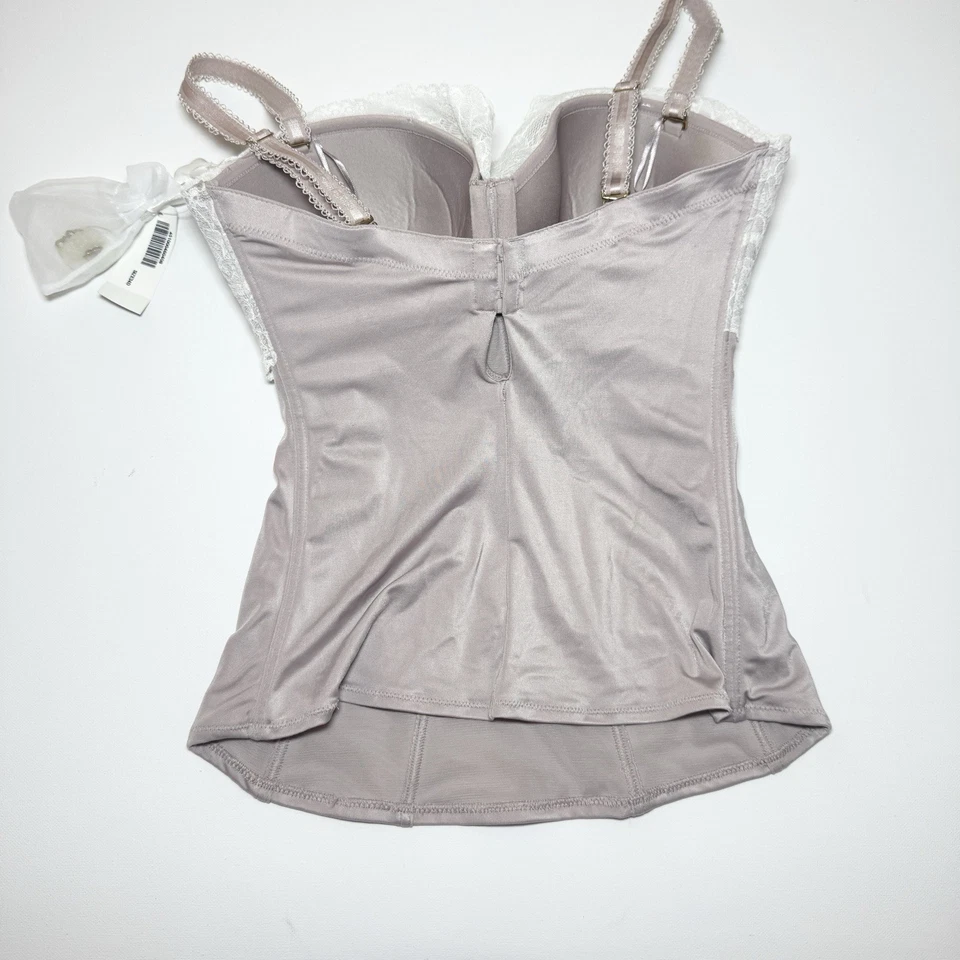 Soma Ciao Bella Como Bustier Corsé Camisola Top Talla 34D Encaje Deshuesado Champagne Foto 4 de 4