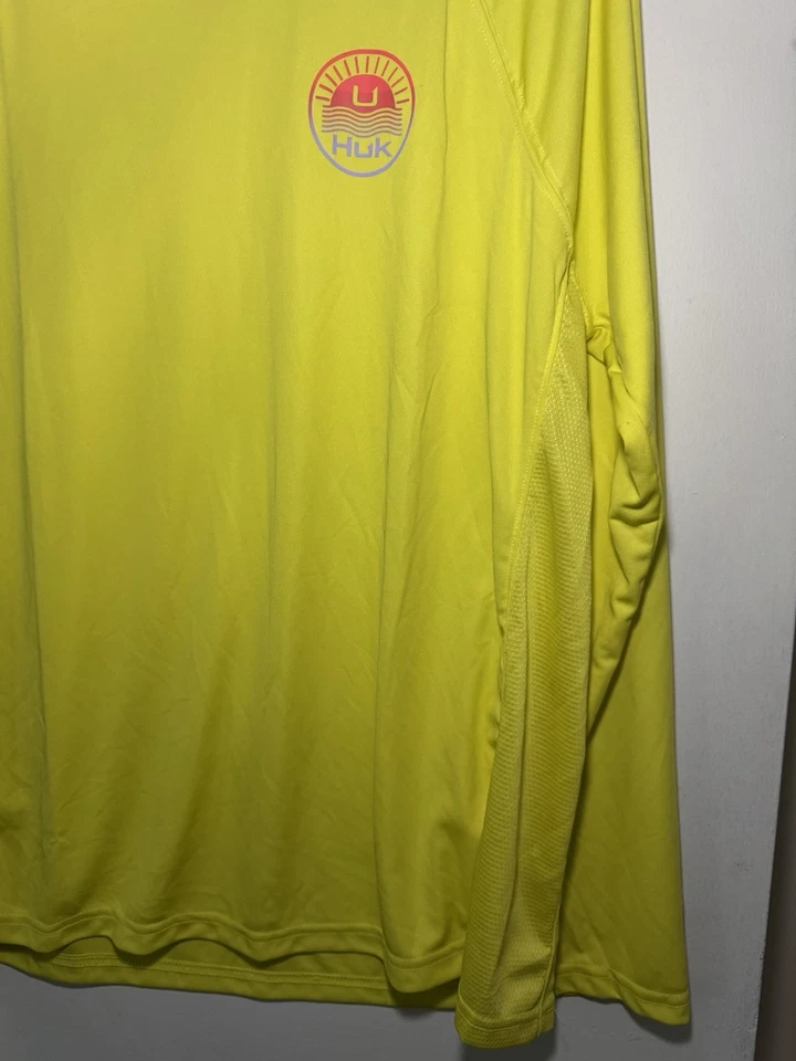 Camisa huk feminina desempenho manga longa amarela tamanho GG - Imagem 4 de 4