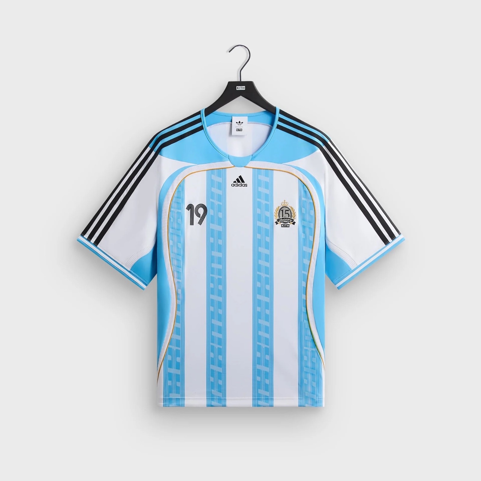 NWT Kith x Messi for Adidas Football Jersey Blue and White US Men's Size Medium