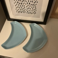 Poole Pottery Kidney Dish in Twintone C104 Sky Blue & Dove Grey