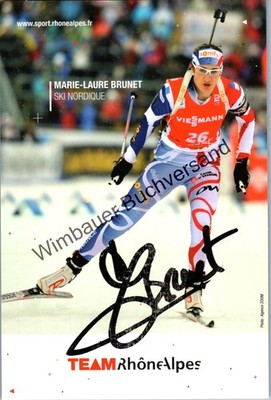 Original Autogramm Marie-Laure Brunet Biathlon /// Autograph signiert signed sig
