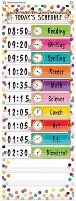 Teacher Created Resources Confetti 14 Pocket Daily Schedule Pocket Chart (13''...