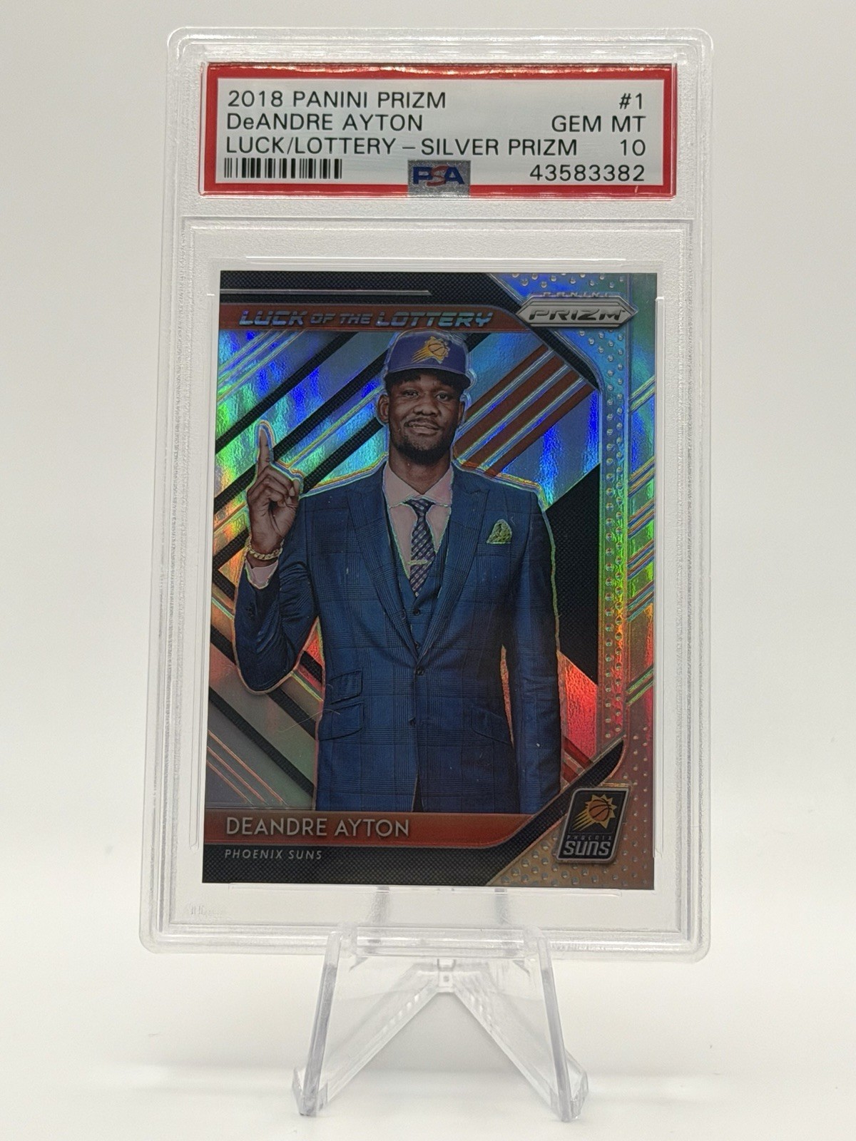 PSA 10 2018 Deandre Ayton Panini Prizm Luck Of The Lottery Silver #1 Rookie RC