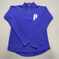 PINK Victoria's Secret Sweatshirt Womens XS Blue Quarter Zip Pullover P Logo