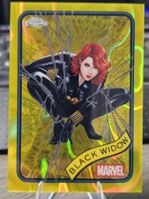 2025 Topps Chrome Marvel Black Widow Yellow Lava Refractor Parallel #129