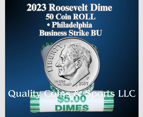 2023 P ROOSEVELT DIME ROLL OF 50 COINS BANK WRAPPED UNSEARCHED GEM BU