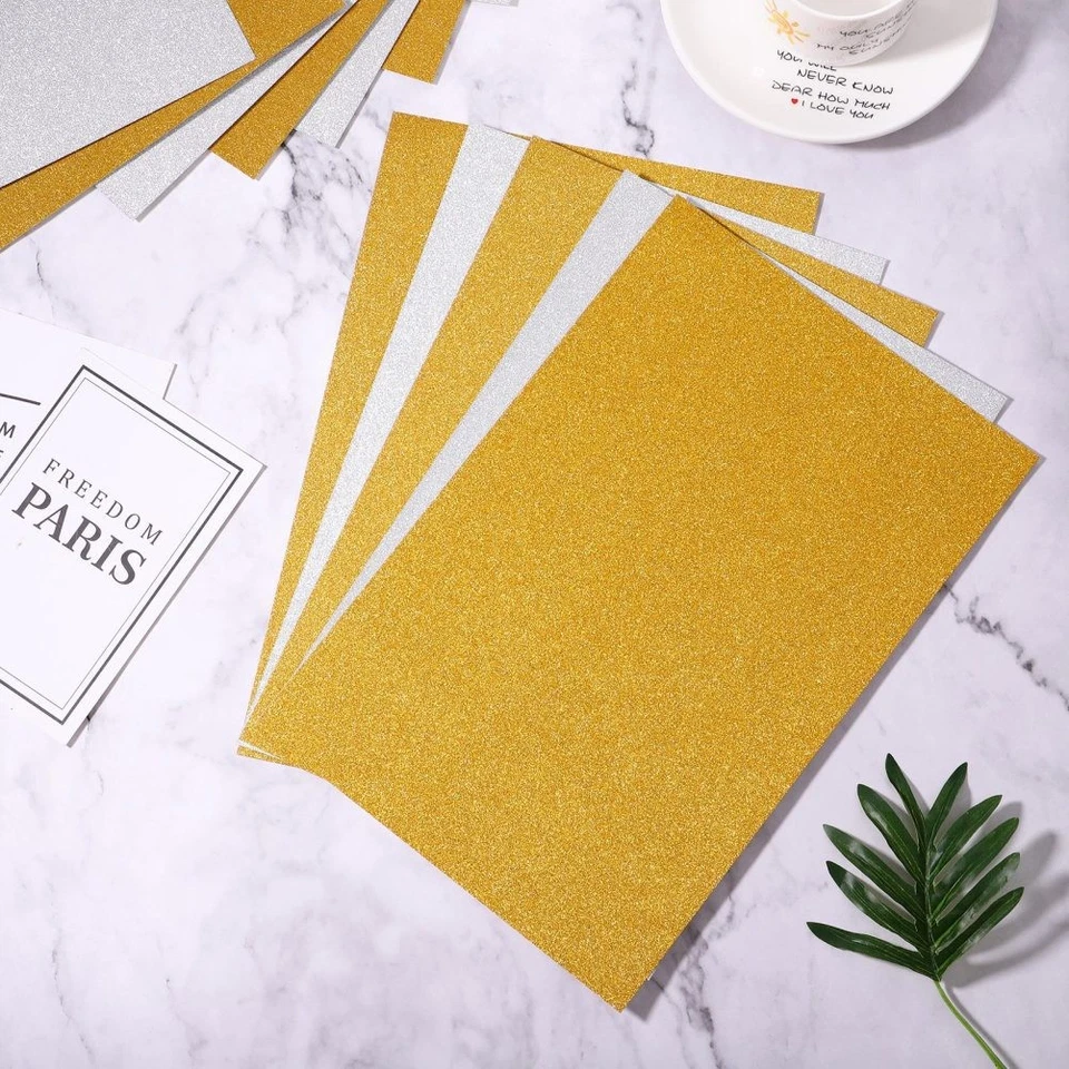  Ultnice 10pcs carta colorata di carta dorata/argento carta glitter di - Immagine 2 di 4
