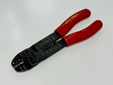 NOS Klein Tools (Cat. No. 1000) Wire Stripper Crimper w/ Red Grip, Made in USA