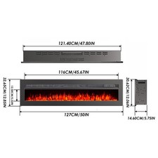 40/50/60inch LED Fireplace Media Wall Fire Wall Mounted Standing Electric Heater