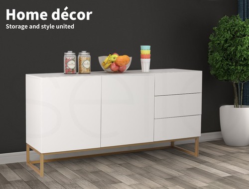 Levede Buffet Sideboard Storage Cabinet Drawers Shelf Kitchen Cupboard Hallway - Picture 6 of 9
