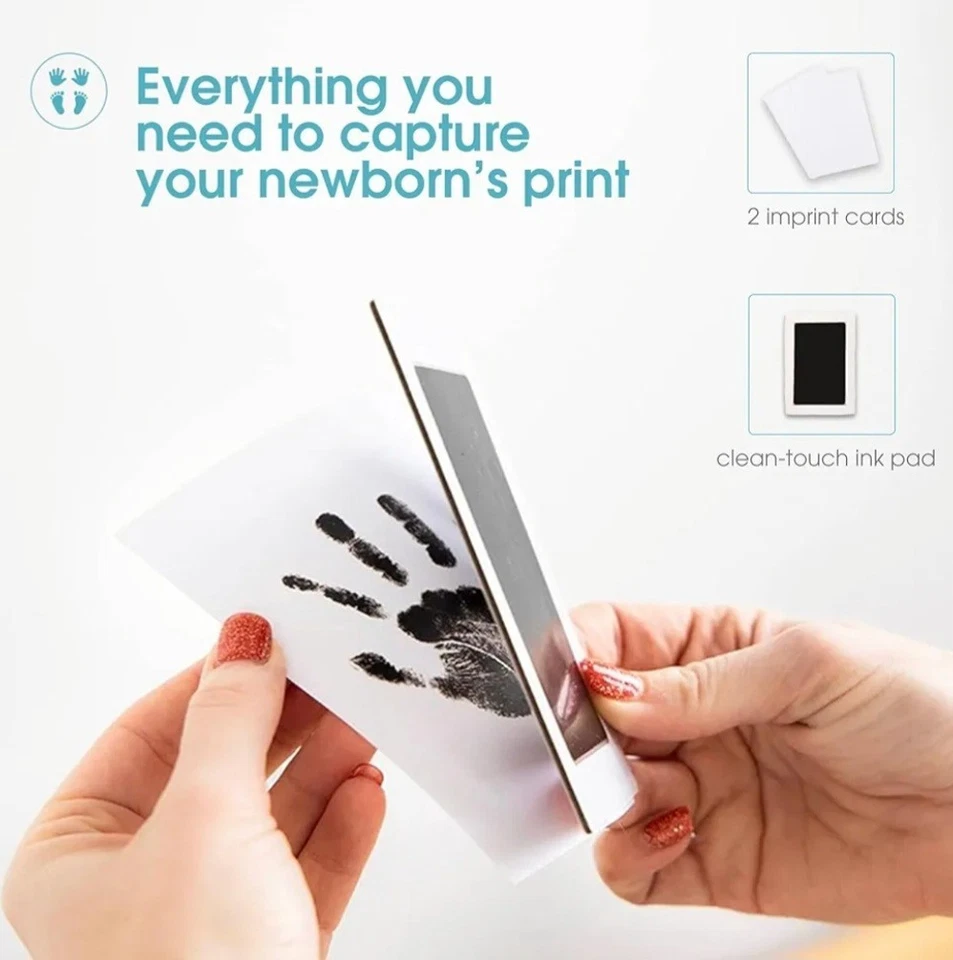 Pearhead 新生儿婴儿手印和脚印套件无混乱清洁触摸墨水垫... — 第 2/4 张图片