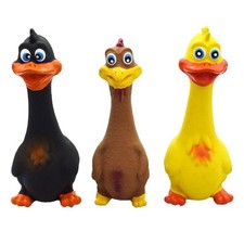 Novelty Squawking Squeaker Rubber Chicken Dog Toy - Rubber Shrill Squeeze