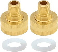 Brass 3/4" GHT Female to 1/4" NPT Male Garden Hose Connector 2PCS Reducer