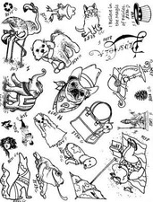 Unmounted Rubber Stamp Plate, Unmounted/Uncut Pink Rubber Stamps