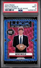 2024 PRIZM LUCK OF THE LOTTERY #8 MATAS BUZELIS BLUE WAVE /175 PSA 9 NONE HIGHER