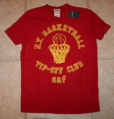 NWT Abercrombie Boy Large Size 12 SS Basketball Tip Off Club Muscle Fit T-Shirt