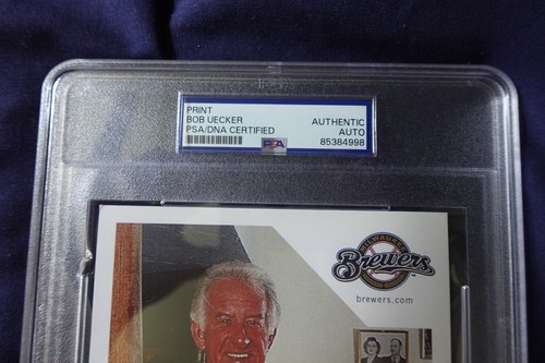 Bob Uecker Milwaukee Brewers "Mr Baseball" Autographed 5x7 Postcard Pic PSA SLAB - Picture 3 of 3