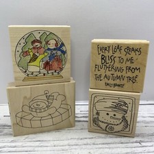 Snowman Snowmen Rubber Stamp Set. Lot of 4