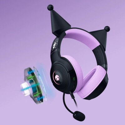 Razer x Sanrio Kuromi Kraken V3 X Wired Headset Headphone Limited