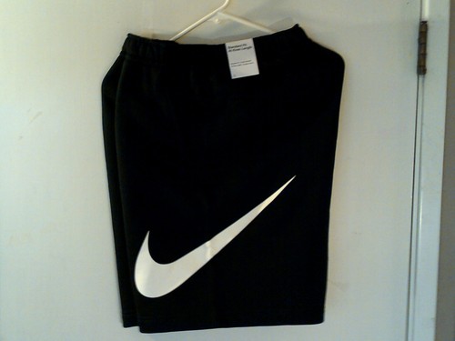 NEU Nike Sportswear ""Club Fleece Shorts"" HERREN SCHWARZ WEISS SHORTS L BV2721-010