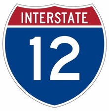 Interstate 12 Sticker Decal R887 Highway Sign