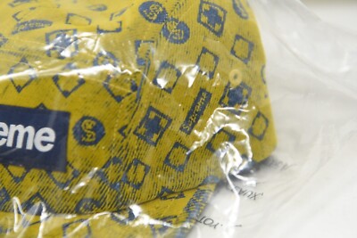 SUPREME Flocked Denim NEW!! Camp Cap Hat Mustard FW24 | eBay